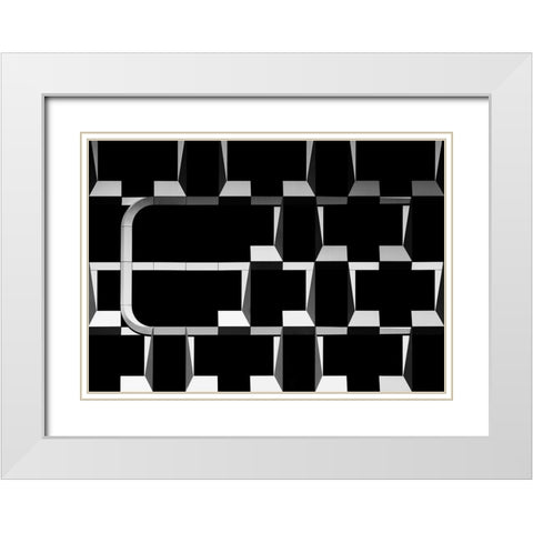 Face Fraud White Modern Wood Framed Art Print with Double Matting by Van Son, Greetje