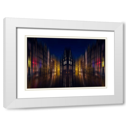 Our House In The Middle Of The Street White Modern Wood Framed Art Print with Double Matting by Kierek, Stefan