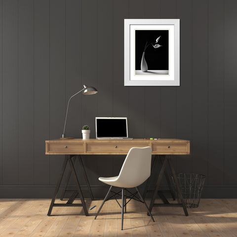 Passionately White Modern Wood Framed Art Print with Double Matting by Oveckova, Kristina