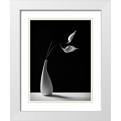 Passionately White Modern Wood Framed Art Print with Double Matting by Oveckova, Kristina