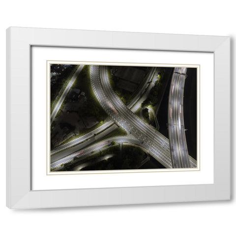 Untitled White Modern Wood Framed Art Print with Double Matting by Tetsurou, Kobayashi