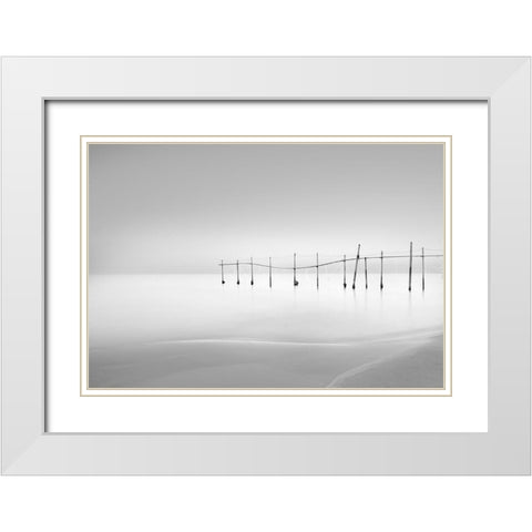 Smooth White Modern Wood Framed Art Print with Double Matting by Boroomand, Farshad