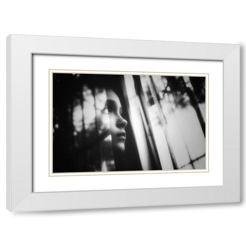 Untitled White Modern Wood Framed Art Print with Double Matting by Ayer, Ali
