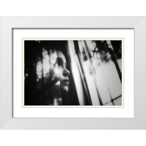 Untitled White Modern Wood Framed Art Print with Double Matting by Ayer, Ali