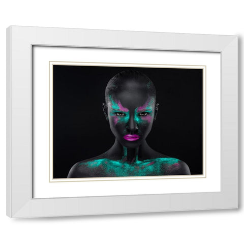 Space White Modern Wood Framed Art Print with Double Matting by Malikov, Alex