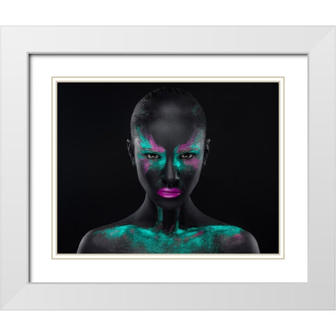 Space White Modern Wood Framed Art Print with Double Matting by Malikov, Alex