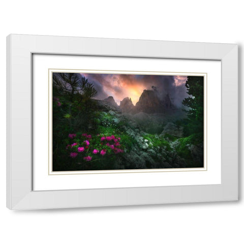 Garden Of Eden #2 White Modern Wood Framed Art Print with Double Matting by Rebustini, Luca