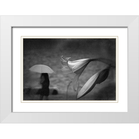 Untitled White Modern Wood Framed Art Print with Double Matting by Tsuchida, Teruhiko