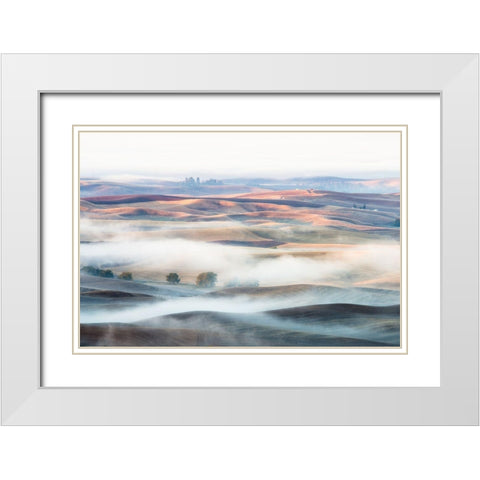 Misty Morning White Modern Wood Framed Art Print with Double Matting by Nguyen, Thien