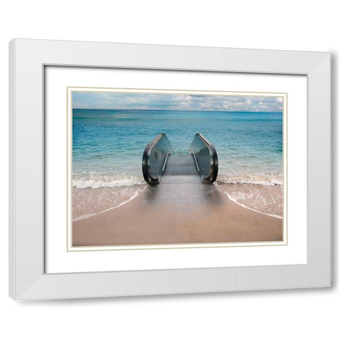 Dive White Modern Wood Framed Art Print with Double Matting by Kow, Andrew