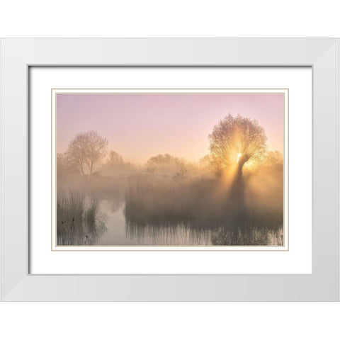 Silence White Modern Wood Framed Art Print with Double Matting by Borggreve, Ellen