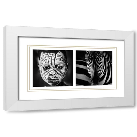 Mimetic White Modern Wood Framed Art Print with Double Matting by Beut, Jose