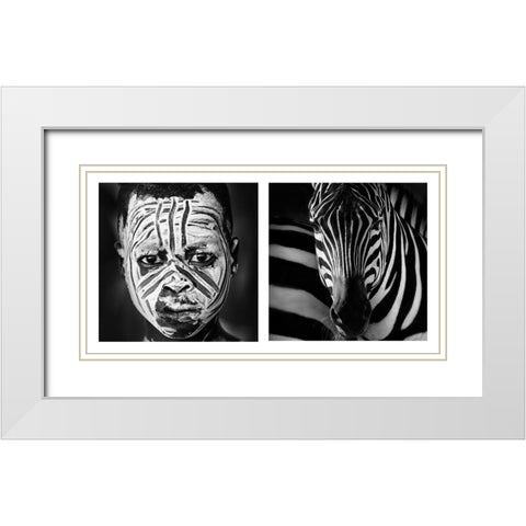 Mimetic White Modern Wood Framed Art Print with Double Matting by Beut, Jose