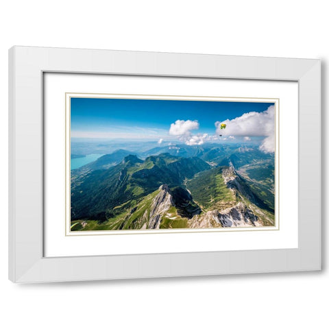 Flying Above La Tournette With Francis Boehm Qbimboq White Modern Wood Framed Art Print with Double Matting by Shu, Tristan