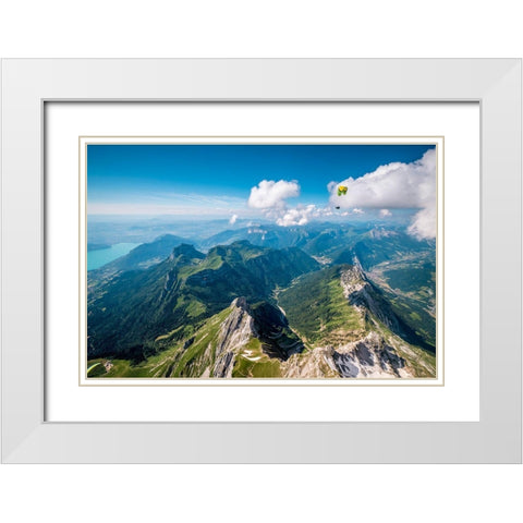 Flying Above La Tournette With Francis Boehm Qbimboq White Modern Wood Framed Art Print with Double Matting by Shu, Tristan