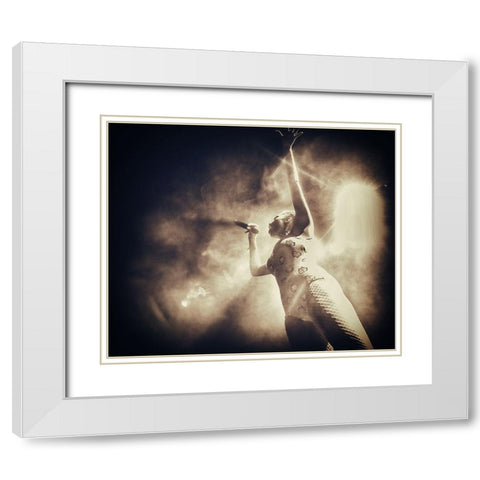 Joy #004 White Modern Wood Framed Art Print with Double Matting by Samuelsson, Anders