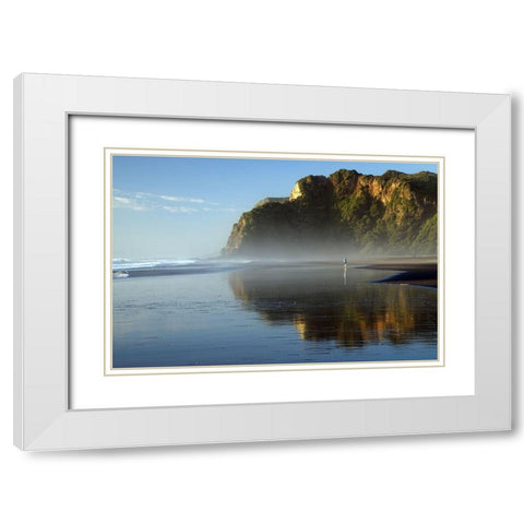 Runner White Modern Wood Framed Art Print with Double Matting by Keca, Dragan