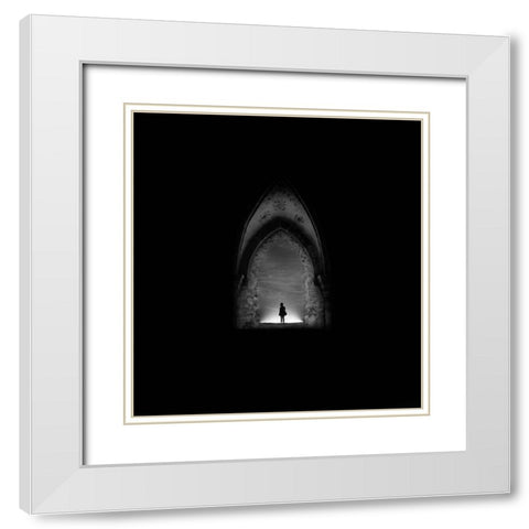 In Permanent Void White Modern Wood Framed Art Print with Double Matting by Badrnia, Radin