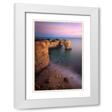 Praia Da Estaquinha White Modern Wood Framed Art Print with Double Matting by Delgado Alados, Sara