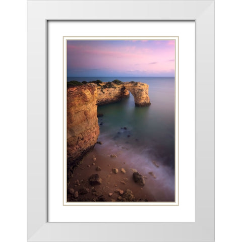 Praia Da Estaquinha White Modern Wood Framed Art Print with Double Matting by Delgado Alados, Sara