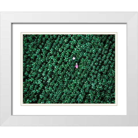 Sheer Purity White Modern Wood Framed Art Print with Double Matting by Chengzhou, Zhou