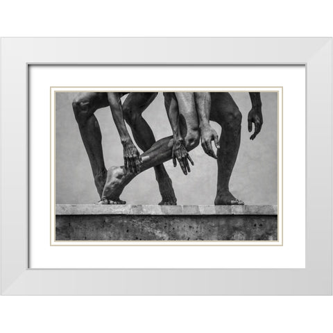 Stone Dance White Modern Wood Framed Art Print with Double Matting by Arcos aka, Antonio