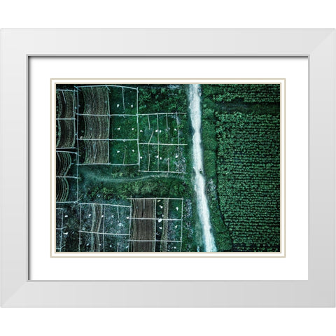 Land Of Idyllic Beauty White Modern Wood Framed Art Print with Double Matting by Chengzhou, Zhou