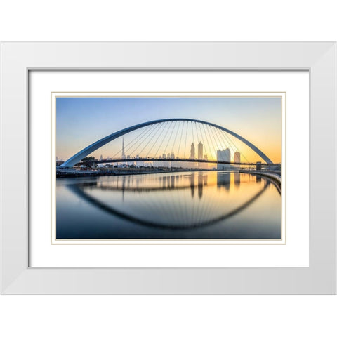 One Arch Fits All! White Modern Wood Framed Art Print with Double Matting by Shamaa, Mohammed
