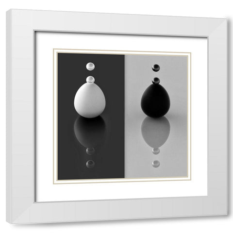 Yin Yang Eggs White Modern Wood Framed Art Print with Double Matting by Bunjamin, Antonyus