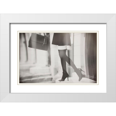Untitled White Modern Wood Framed Art Print with Double Matting by Lacz, Krisztina