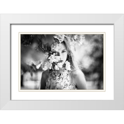 Line Of Sight White Modern Wood Framed Art Print with Double Matting by Matsunaga, Toru