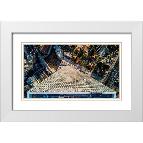 The Twisted Tower White Modern Wood Framed Art Print with Double Matting by Adar, Or