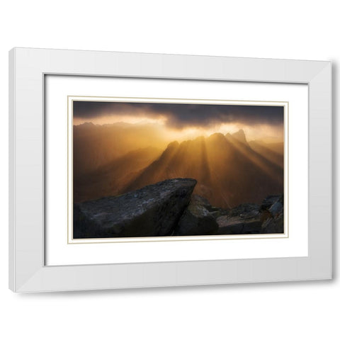 The Fissure White Modern Wood Framed Art Print with Double Matting by Zsolt Andras, Szabo