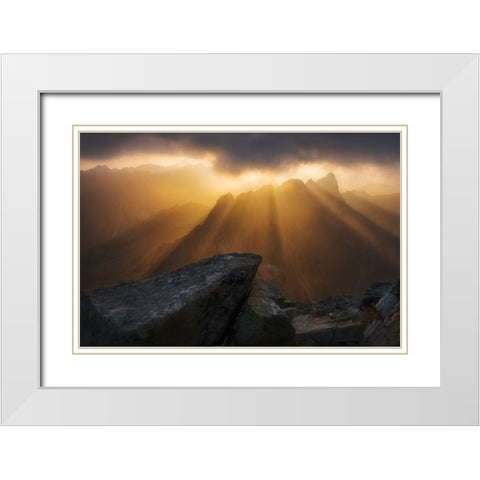 The Fissure White Modern Wood Framed Art Print with Double Matting by Zsolt Andras, Szabo