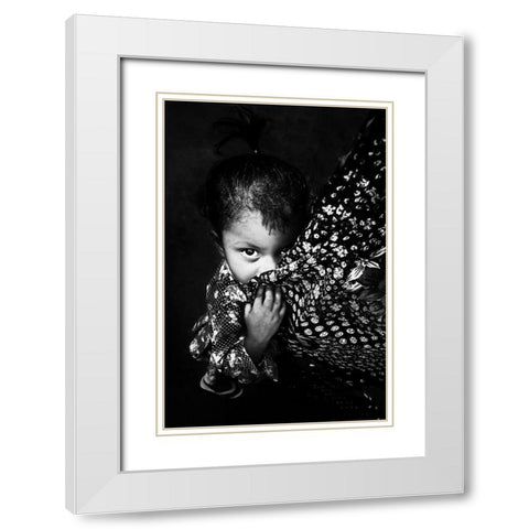 Just A Look. White Modern Wood Framed Art Print with Double Matting by Luis Duran, Juan