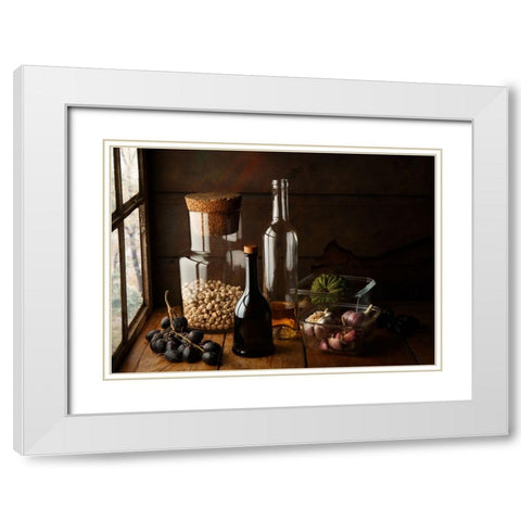 Still Life With Chickpea White Modern Wood Framed Art Print with Double Matting by Laercio, Luiz