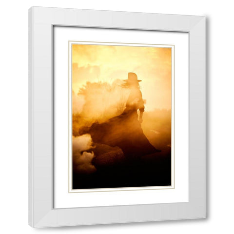 Solitude White Modern Wood Framed Art Print with Double Matting by Dan, Bez