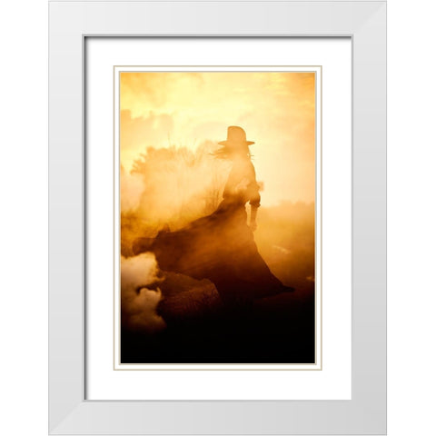 Solitude White Modern Wood Framed Art Print with Double Matting by Dan, Bez
