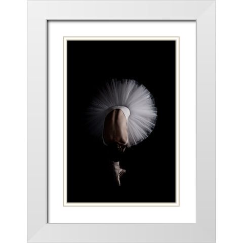 Flower White Modern Wood Framed Art Print with Double Matting by Cini, Eugenio