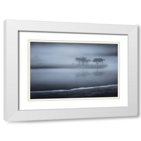 Untitled White Modern Wood Framed Art Print with Double Matting by Nagase, Shota