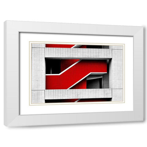 Saitama-Shintoshin Building White Modern Wood Framed Art Print with Double Matting by E. Karcz, Gary