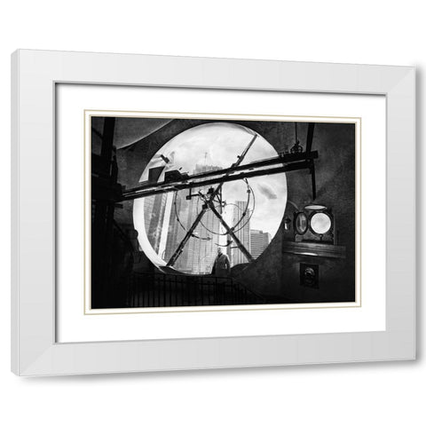 Steam World White Modern Wood Framed Art Print with Double Matting by Maria Perez, Jose