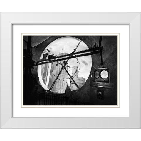 Steam World White Modern Wood Framed Art Print with Double Matting by Maria Perez, Jose