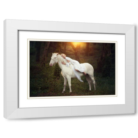 Emotional White Modern Wood Framed Art Print with Double Matting by Dias, Paulo
