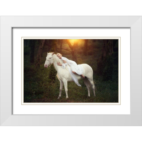 Emotional White Modern Wood Framed Art Print with Double Matting by Dias, Paulo