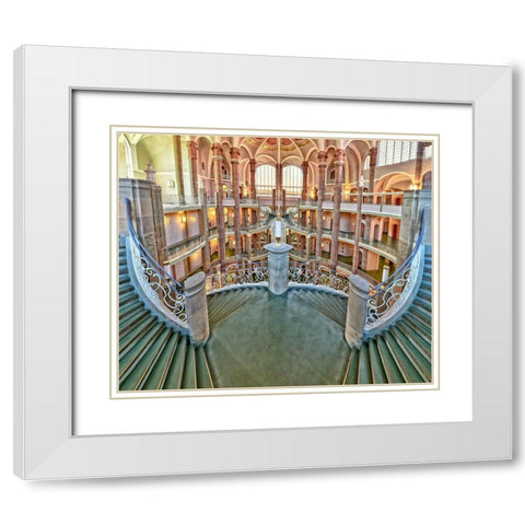 Treppenlauf White Modern Wood Framed Art Print with Double Matting by Ohlendorf, Anette