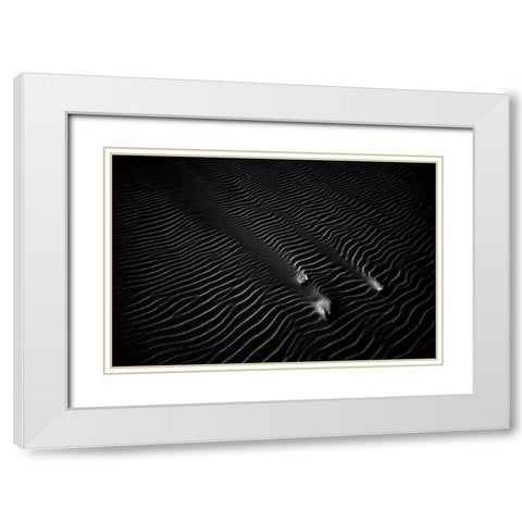 Sand #2 White Modern Wood Framed Art Print with Double Matting by Lipinski, Waldemar