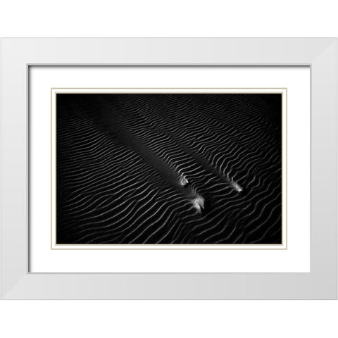 Sand #2 White Modern Wood Framed Art Print with Double Matting by Lipinski, Waldemar