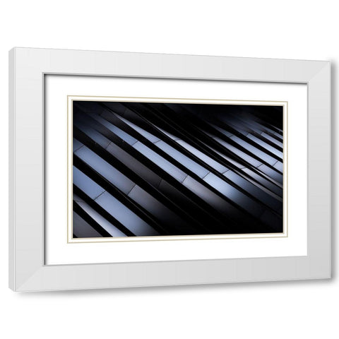 The Steel White Modern Wood Framed Art Print with Double Matting by Arro