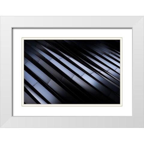 The Steel White Modern Wood Framed Art Print with Double Matting by Arro